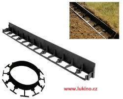 Plastový obrubník 4.5cm x 100cm 1m + 5 kotev